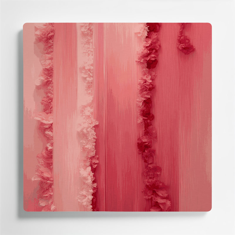 Abstrait couleur champ 95, art mural en métal rose, H 12 po x l 12 po