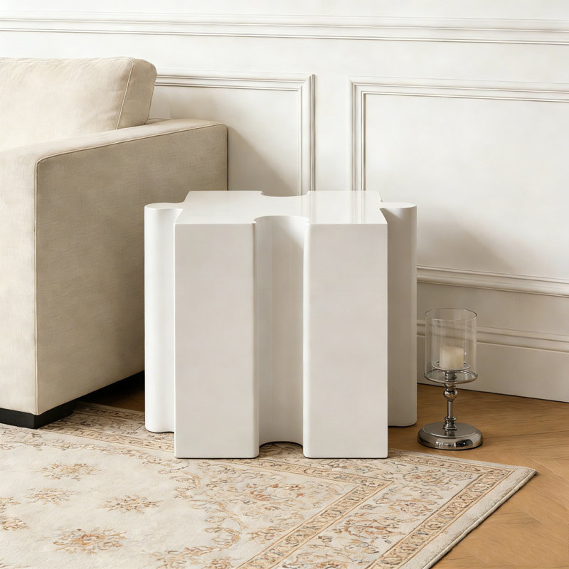 Table d'appoint Art, Blanc-1