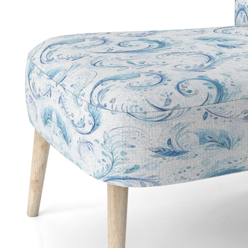Chaise d'appoint Coastal - bleu et blanc, Chaise d'appoint sans accoudoirs