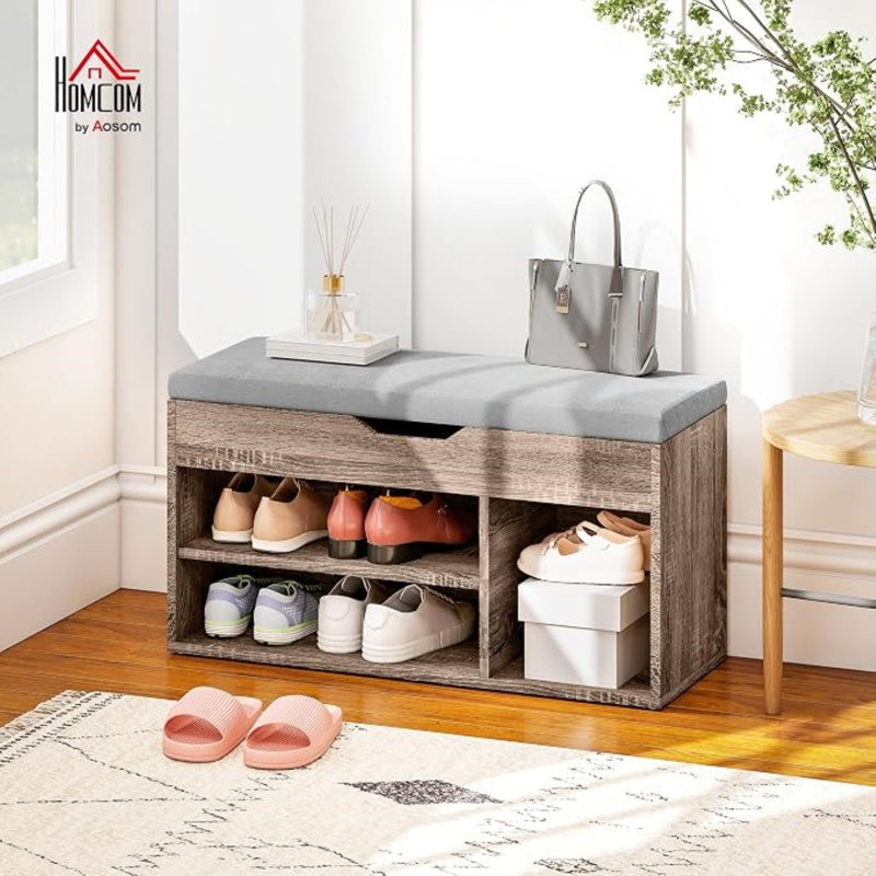 6 Pair Solid Wood Shoe Storage Bench