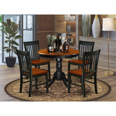 Delois 4  - Person Solid Wood Dining Set by Alcott Hill