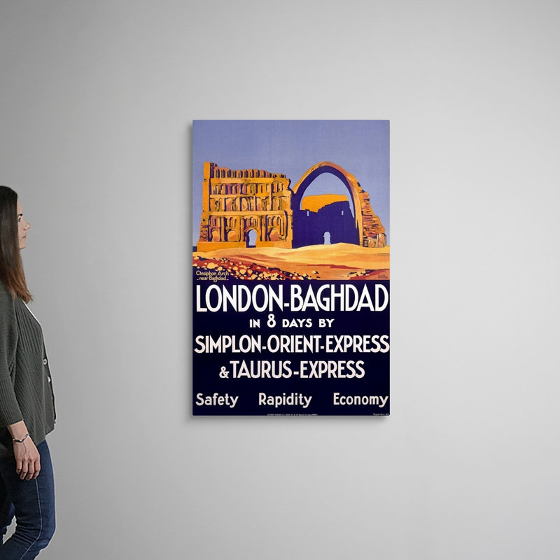 «Bagdad, Irak, Simplon Orient Express», affiche rétro par Roger Broders, reproduction d'art sur toile encadrée par Roger Broders