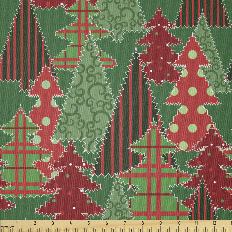 Arline Abstract Pines with Swirls Dots Lines Multi-Purpose Fabric