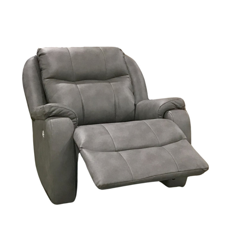 Hercules Dual Power Wall Recliner, Mid Gray Faux Leather