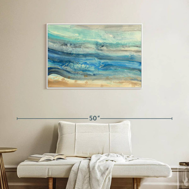 Vagues de l'océan, Cadre flottant blanc, 37 po x 25 po