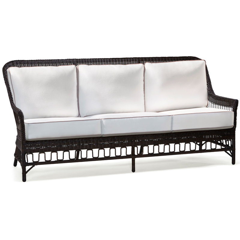 Sofa With Two 19" Throw Pillows, Hedge Flannel