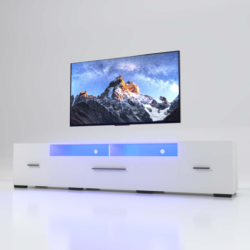 Meuble télé moderne avec prise de courant et rangement spacieux