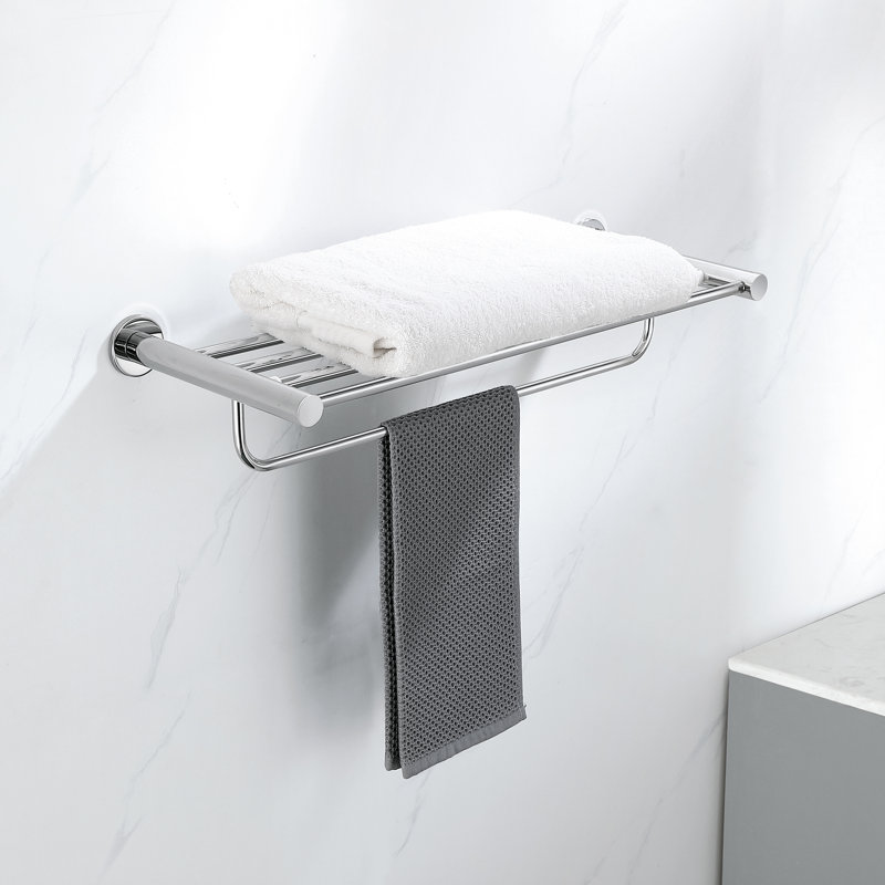 24" Wall Mounted Towel Rack with Shelf