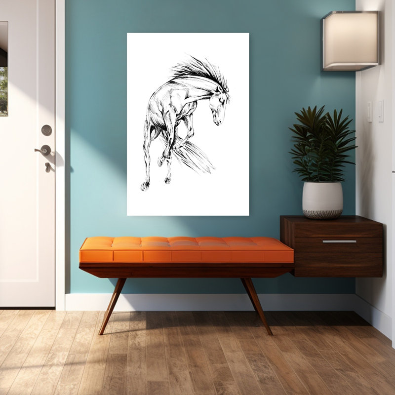 «Dynamic Wild Horse», impression d'art dramatique énergique et contemporain, H 48 po x l 32 po