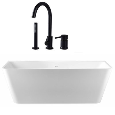Baignoire de trempage autoportante avec robinet 59 po. X 30 po. Axton