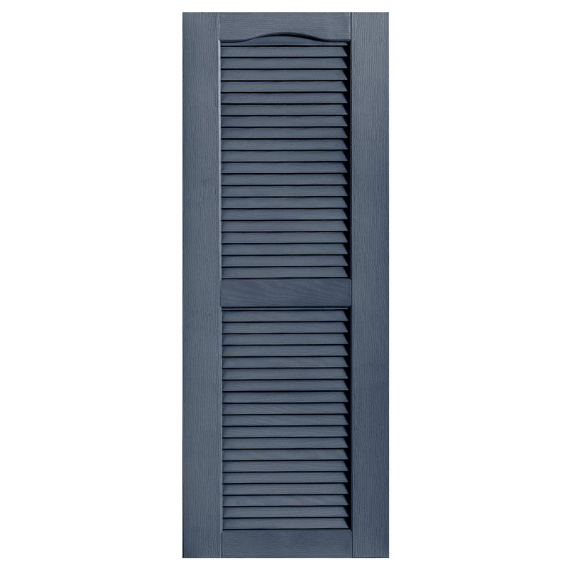 Paire de volets à persiennes cathédrale personnalisés ouverts, H 39 po x l 18 po x P 1 po, Indigo