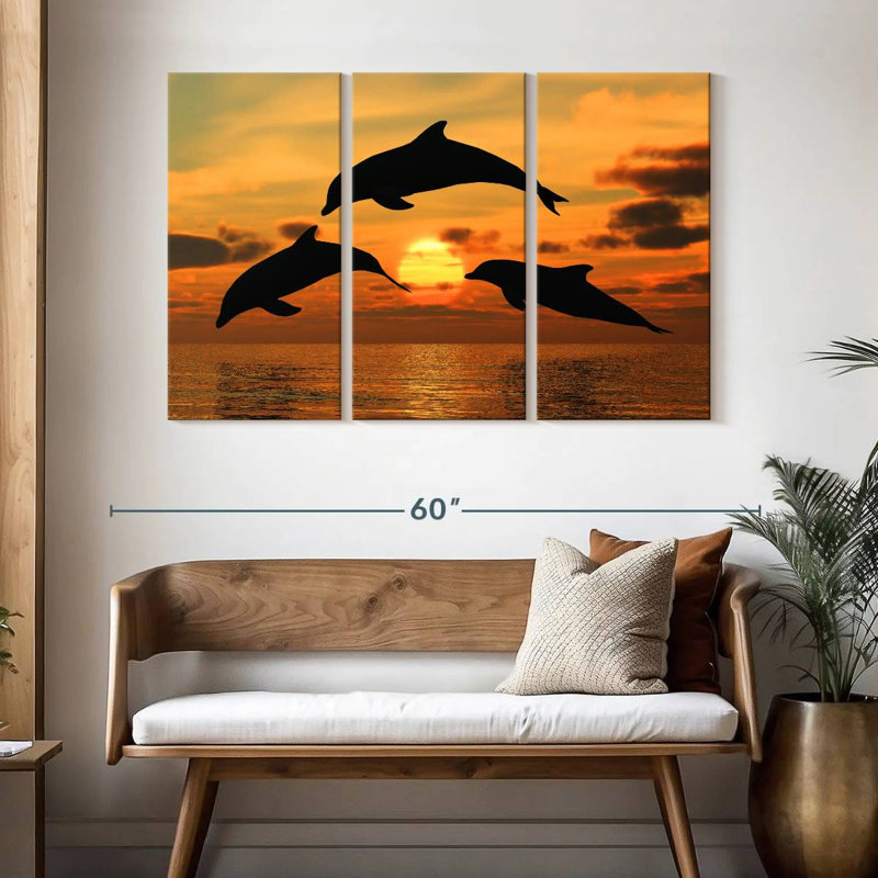 Flying Dolphins, 32" H x 50" W
