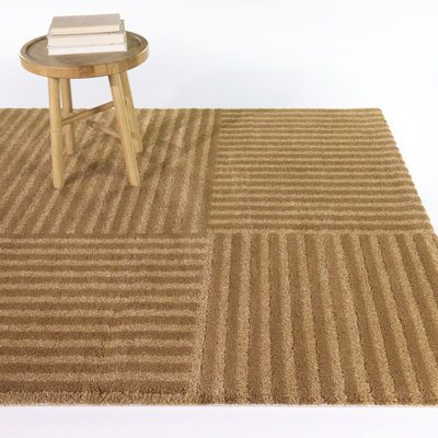 Bysshe Rust Blocked Stripes Area Rug