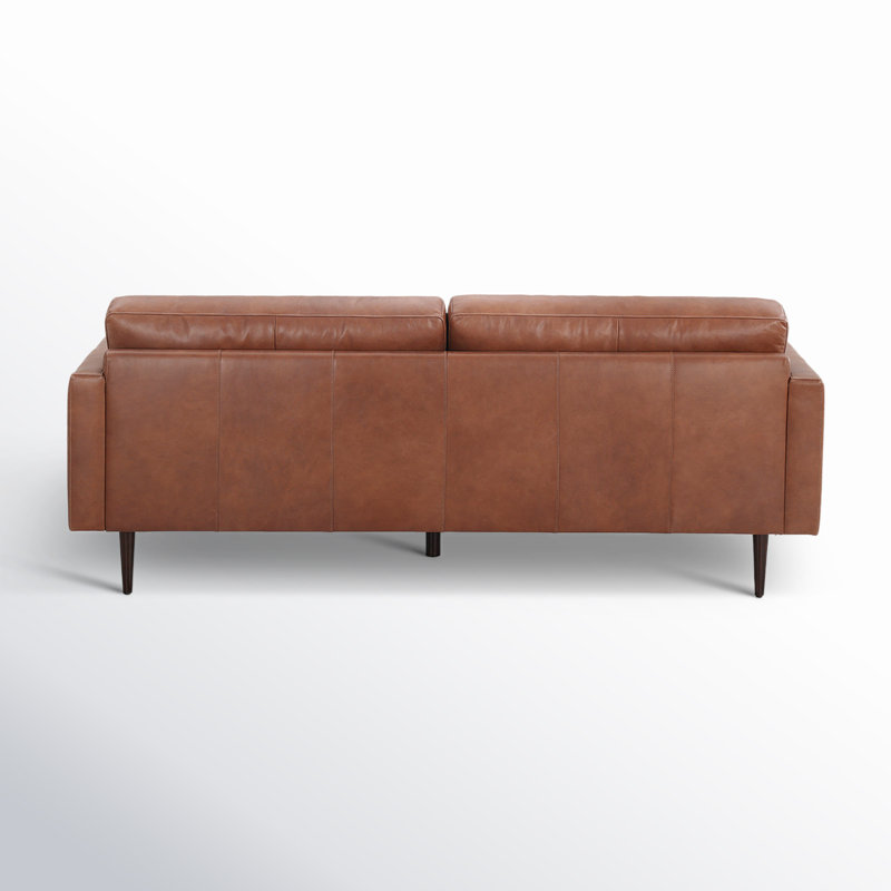 Arlo 88" Genuine Leather Sofa, Vintage Brown Top Grain Genuine Leather