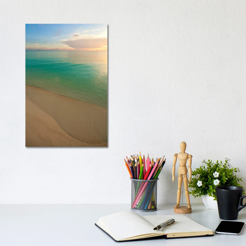 Beach At Sunset, Great Exuma Island, Bahamas II by Panoramic Images - Wrapped Canvas Print, 20.32 cm H x 30.48 cm W