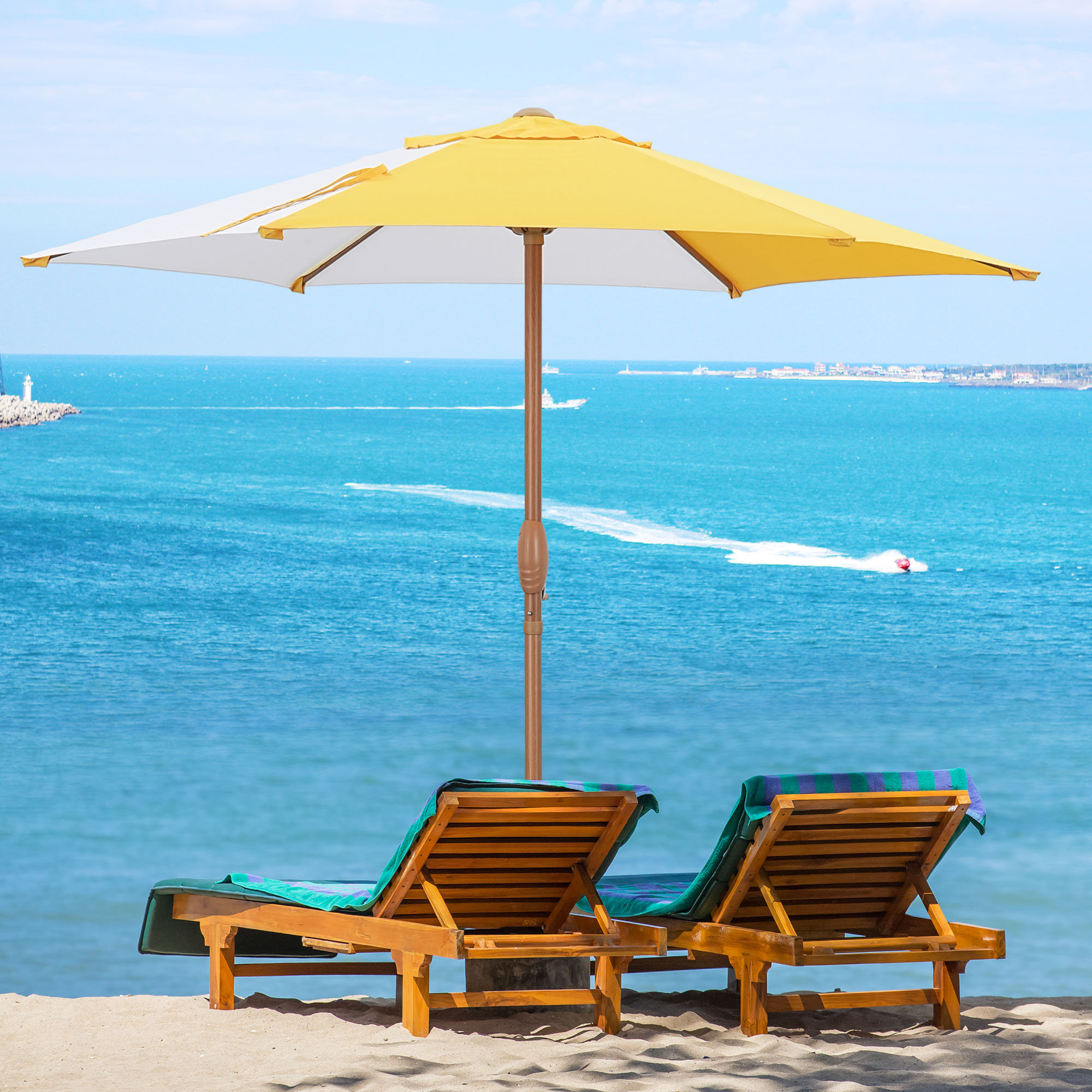 Arlmont & Co. 7.5FT Solar Patio Umbrella with Tilt and Crank Wayfair