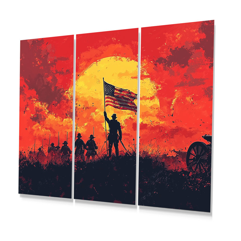 «Revolutionary Revolutionary», reproduction d'art historique, H 28 po x l 36 po x P 1 po, Métal métal