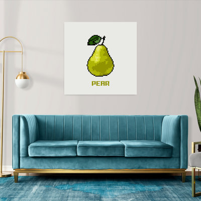 Art mural contemporain vert poire verte