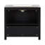 Ensemble de meuble-lavabo de salle de bain espresso vintage avec lavabo en céramique et armoire de rangement rustique