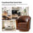 Pocono 29"W Transitional Genuine Leather Swivel Barrel Chair With Solid Wood Base-1155649737