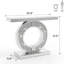 Table console moderne avec miroir large de 42,9 po avec base en forme de O Crystal-1433216519
