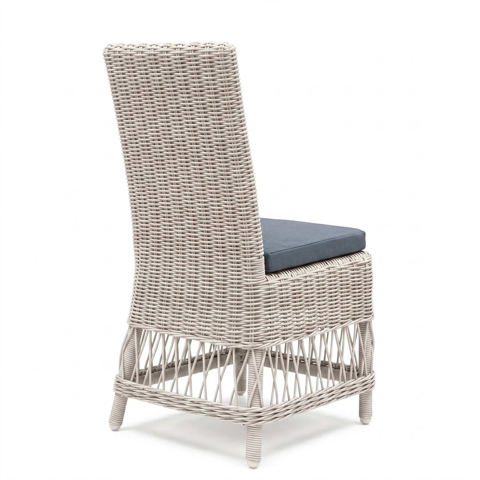 Margot Sunbrella® Patio Side Chair, Canvas Denim, White