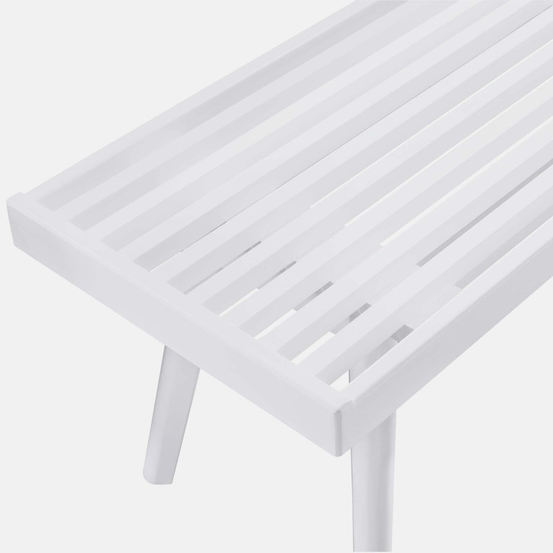 Banc en bois Cailob, 17.55" H x 56.35" W x 16.55" D, White