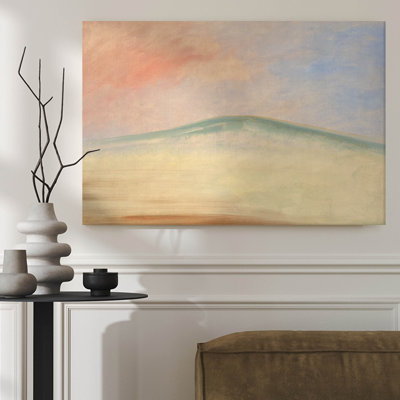 1Pc Framed Canvas Poster Print Hill under pastel sky: Soft brushstrokes blend colors, Impressionist oil painting style.Wall Art Decor, Perfect for Room Decor Living Room Bedroom Office Kitchen Bathroom Home Decor, Ideal Home Wall Decoration Gift