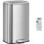 Kitchen Bin 30L, Recycling Bins for Kitchen, Stainless Steel Rubbish Bin with Soft-Close Lid, Pedal Bins with Handle, Removable Inner Bucket, 15 Bin Bags, Silver 