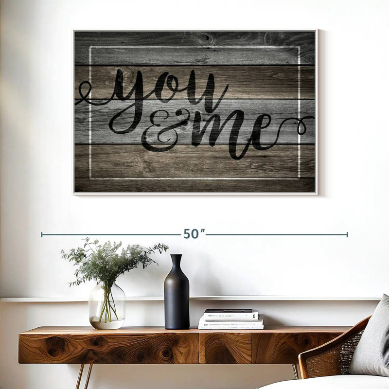Plaque murale "You And Me", Cadre flottant blanc, 40 po x 27 po