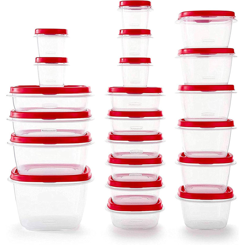 Red Food Storage Containers, 42-Piece Set With Easy-Find Lids, Salad Dressing And Condiment Capacities, Microwave And Dishwasher Safe, BPA-Free, Vented Lids For Splatter-Free Microwaving
