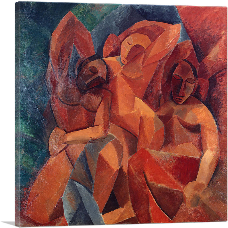 «Three Women 1908» par Pablo Picasso - impression sur toile tendue, H 12 po x l 12 po x P 1,5 po