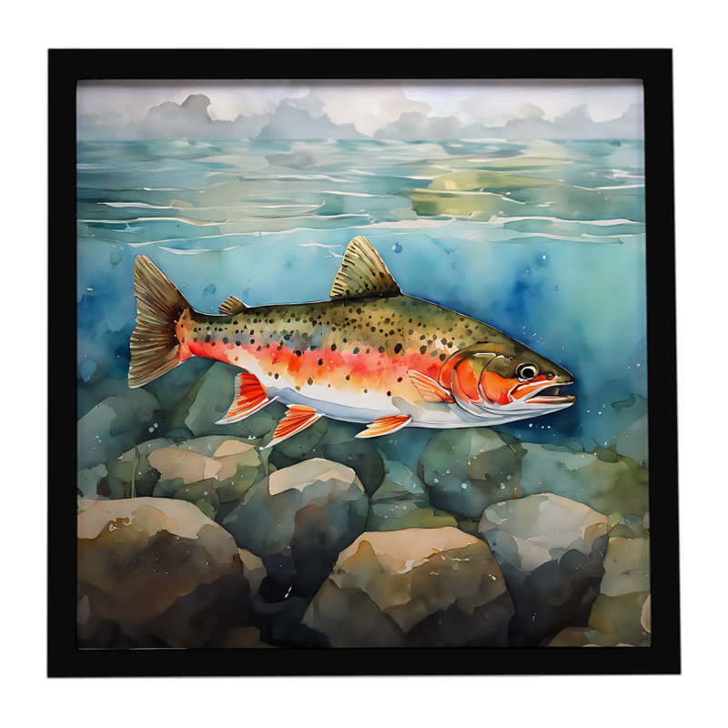 Brook Trout Framed Metal Print