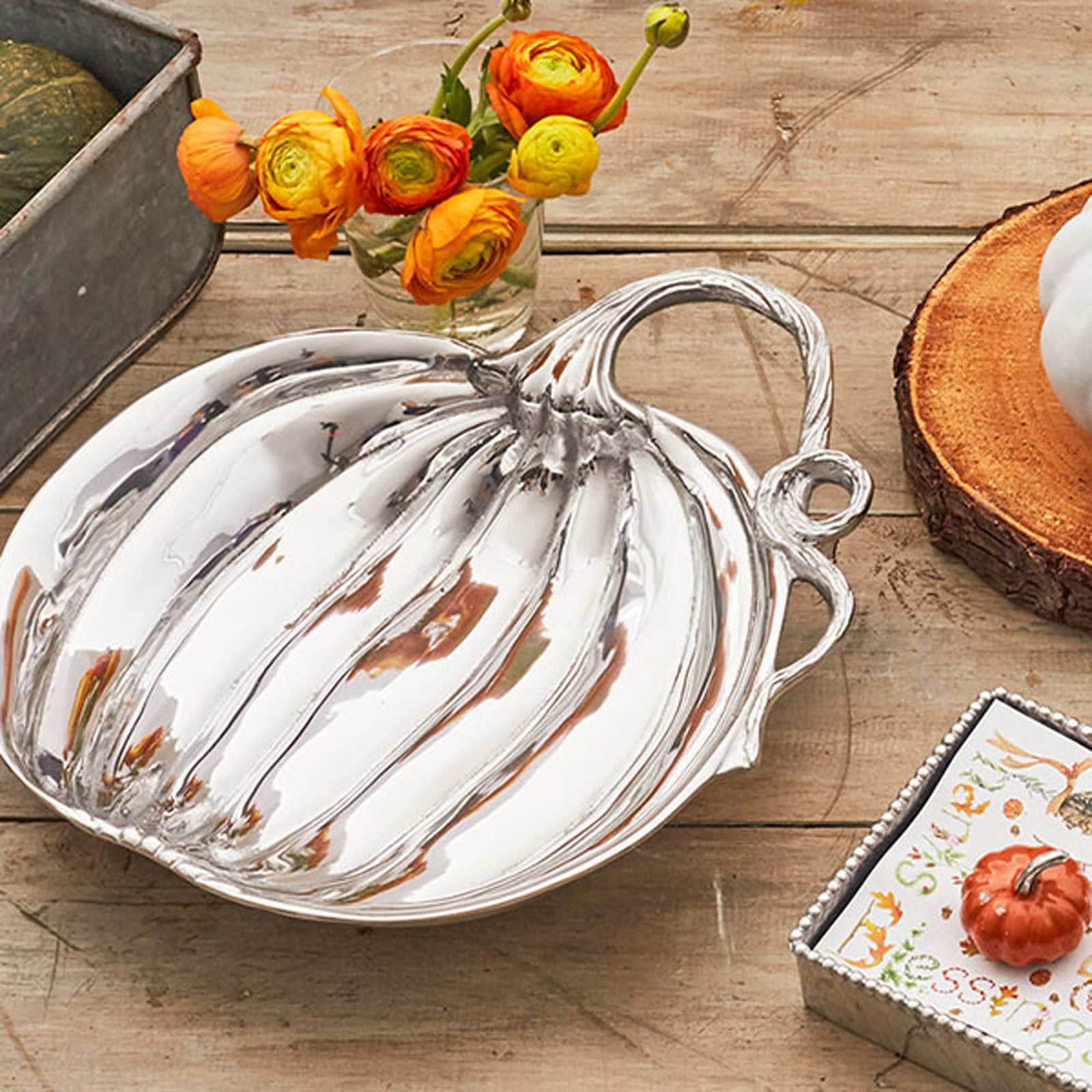 Harvest Orange Pumpkin Beaded Napkin Holder