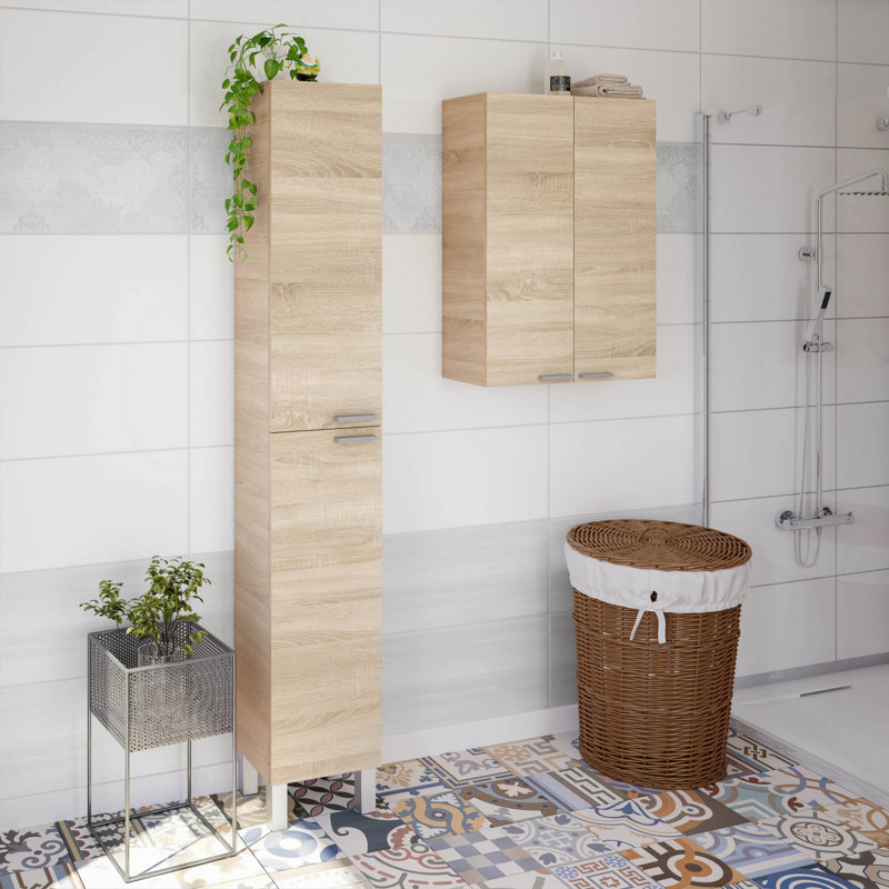 Billijo Wall Mounted Bathroom Cabinet, 30cm W x 182cm H x 25cm D