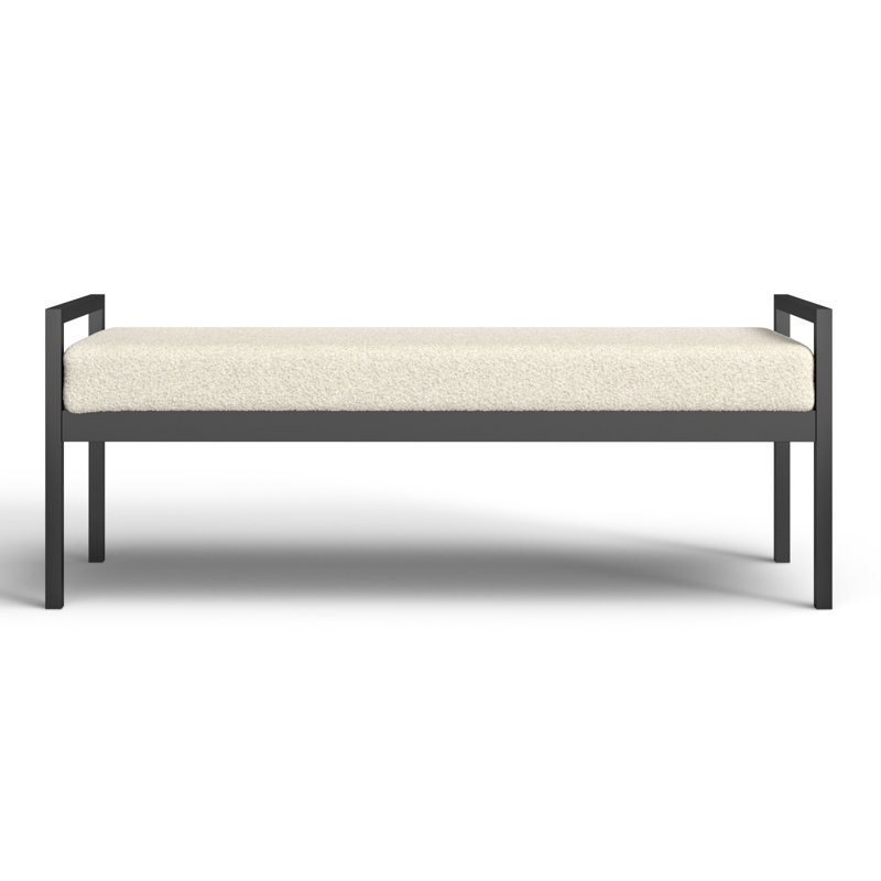 Loxe Teddy Upholstered Bench, Cream Boucle