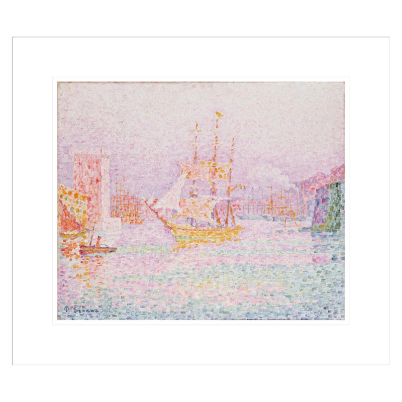 «The Harbor at marseilles» par Paul Signac - Estampe numérique encadrée, 17.75" H x 20.25" W