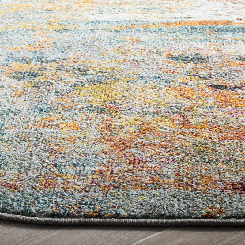 Mcauliffe Abstract Area Rug, Round 201cm