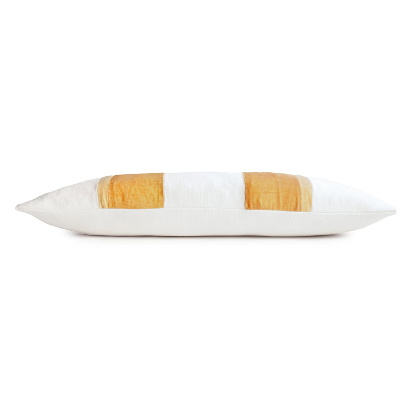 Stripe Lumbar Pillow Cover & Insert, Gold Beige, 12" x 24"