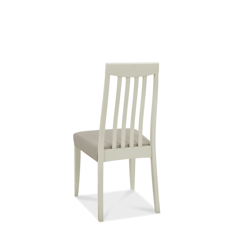 Izzie Upholstered Slat Back Side Chair, Beige, White