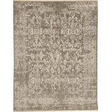 Hand-Knotted High-Quality Light Gray and Silver Area Rug