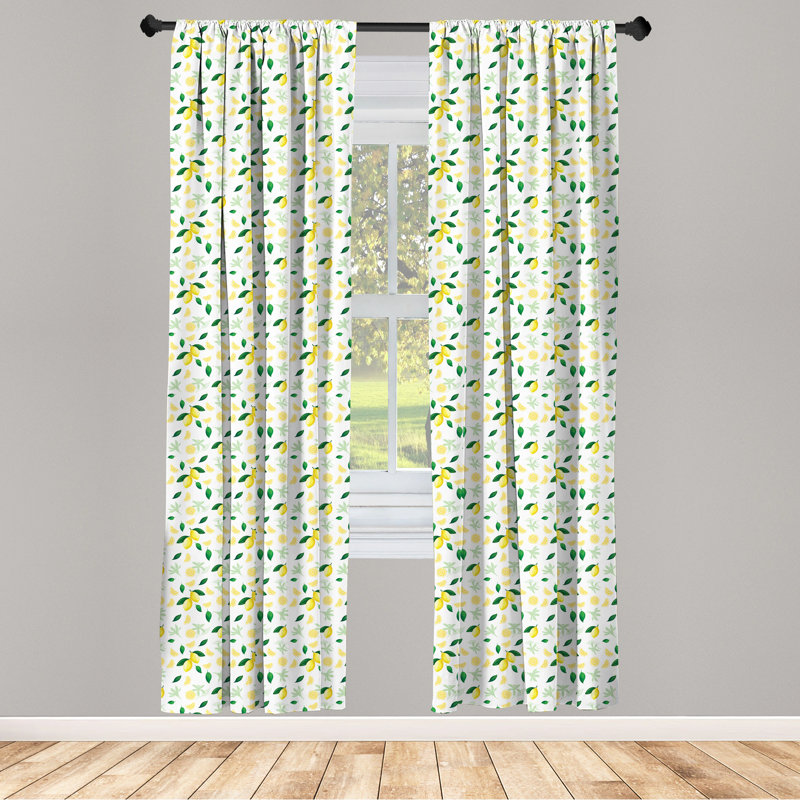 Lemon Semi-Sheer Rod Pocket Sliding Panel, 28" x 95"