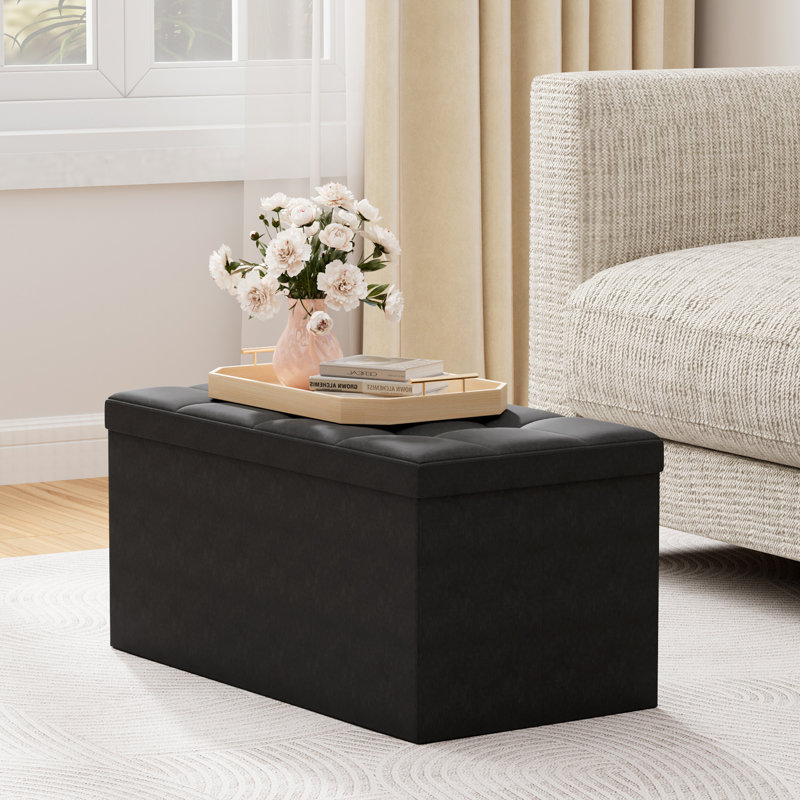 76.5cm Wide Standard Ottoman, Black