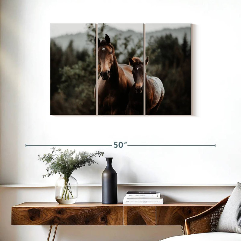 Cheval et poulain, H 24 po x l 38 po