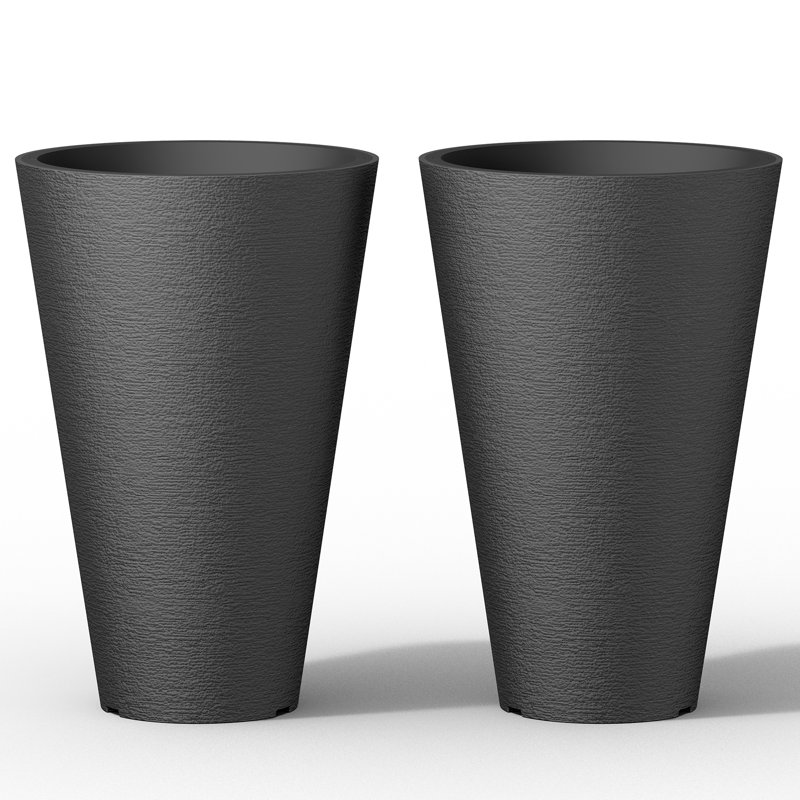 Aftina Pot Planter, 23" H x 13.7" W x 13.7" D, Black
