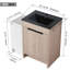 Meuble-lavabo autoportant avec lavabo en céramique et armoires de rangement, porte à fermeture douce-120952019-120952017