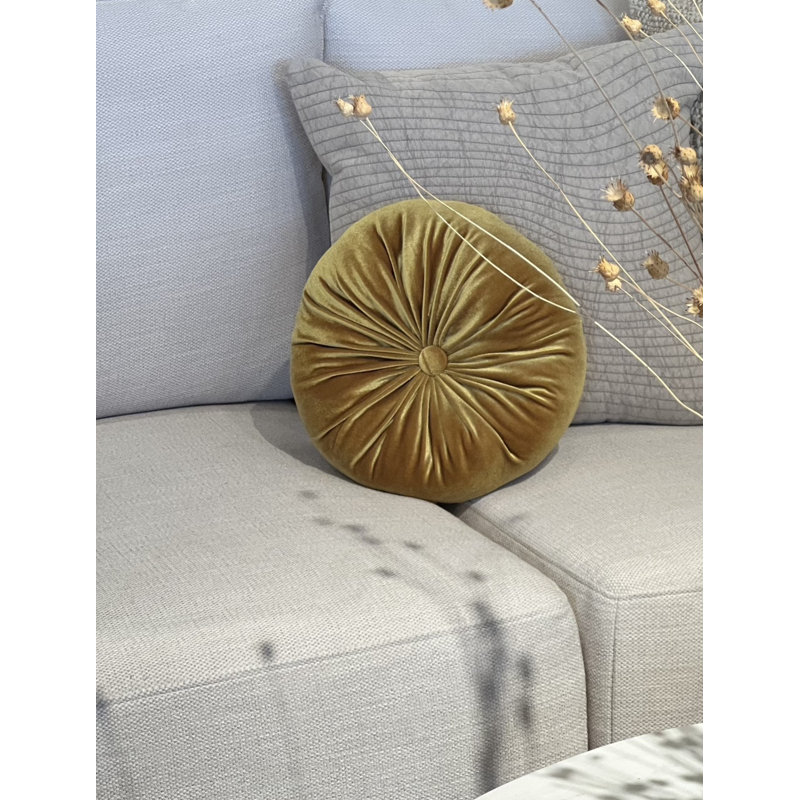 Coussin Therese, 12 po de diamètre, Chêne doré rétro