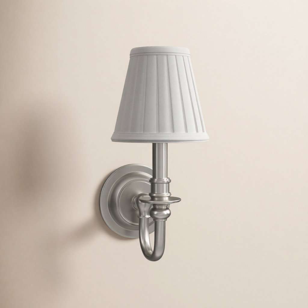 Lennon Single Light Armed Sconce, Satin Nickel