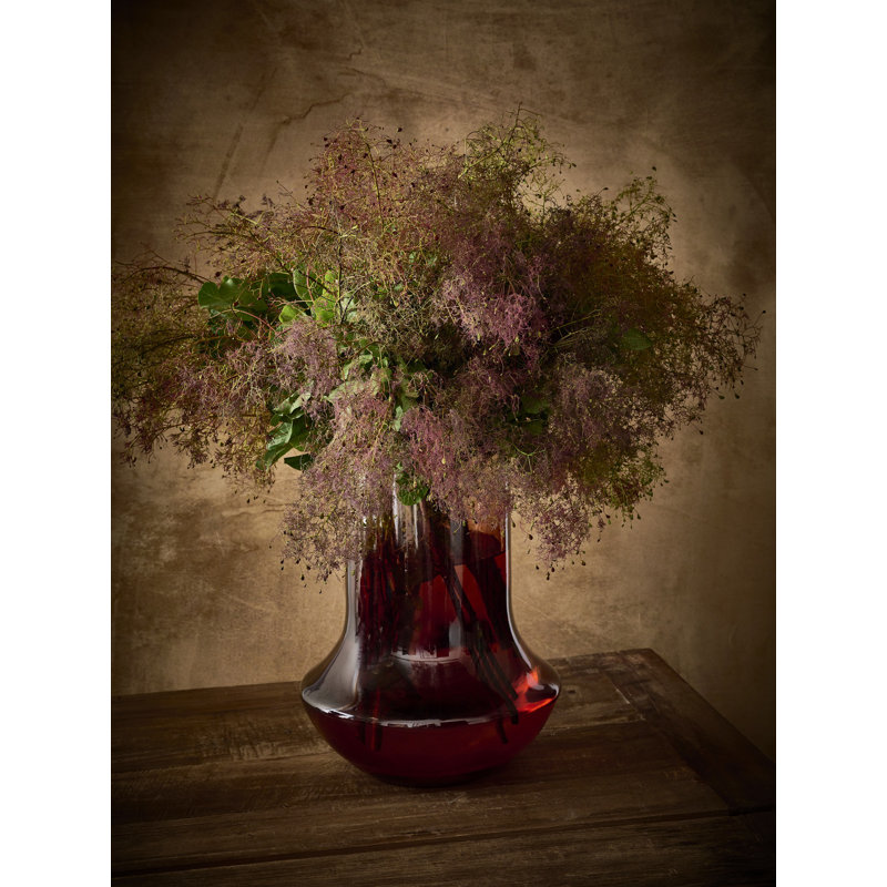 Famiglia Amber Vase Glass Sm, 11.81" H x 9.06" W x 9.06" D