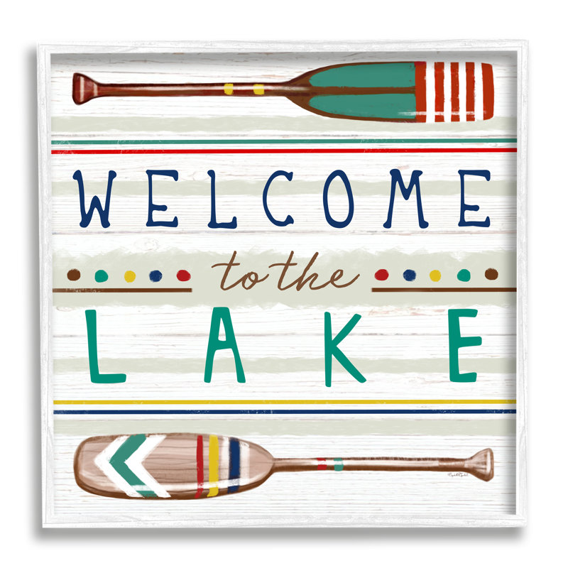 «Welcome To Lake», art mural texturé giclée par Elizabeth Tyndall_aq-509, H 12 po x l 12 po x P 1,5 po
